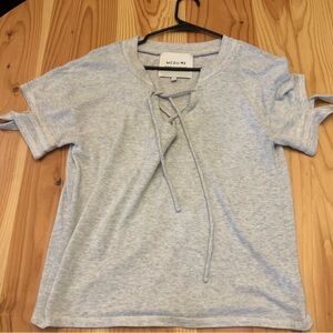 Light Gray McGuire Tie-Front Top